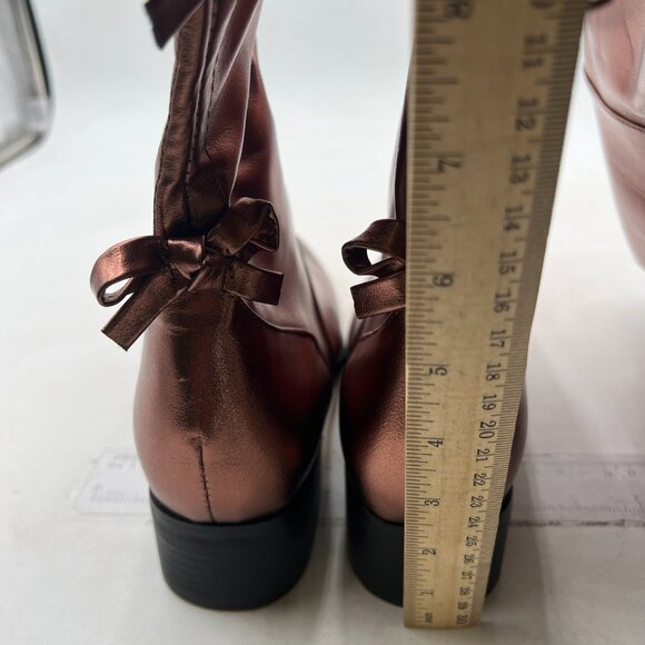 XYD Women Over The Knee Thigh High Riding Boots Chunky Heel Round Toe Brown Shoe - Picture 5 of 8